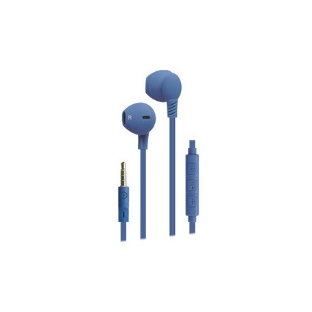 Muvit California Earphone Câble Plat Jack Bleu