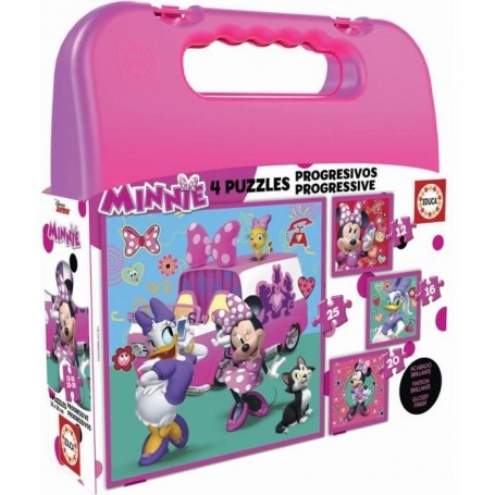 MINNIE Malette Puzzles Progressifs Minnie & The Happy Helpers (12-16-2