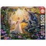 EDUCA Puzzle 1500 Dragon. Princesse Et Licorne