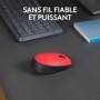 LOGITECH - Souris sans fil ambidextre M171 - Rouge - Grande portée