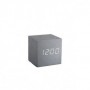 Wooden CUBE CLICK CLOCK ALUMINIUM WITHE LED