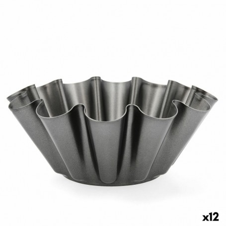 Moule à flan Quid Sweet Grey Noir Métal 23 x 9 cm (12 Unités)