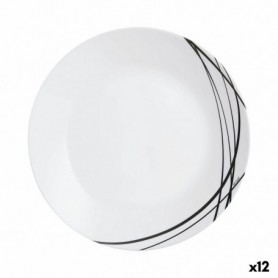 Assiette plate Arcopal Domitille Negro Bicolore verre 25 cm (12 Unités