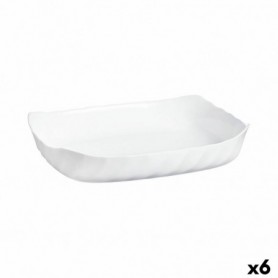 Plat à Gratin Luminarc Smart Cuisine Rectangulaire Blanc verre 33 x 27 cm (6 Unités)