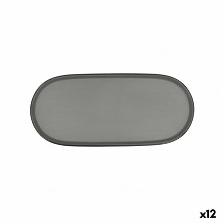 Plateau apéritif Bidasoa Gio Gris Plastique 28 x 12 cm (12 Unités)