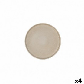 Assiette plate Ariane Porous Céramique Beige Ø 21 cm (4 Unités)