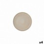 Assiette plate Ariane Porous Céramique Beige Ø 21 cm (4 Unités)