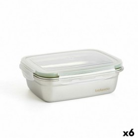 Boîte à lunch hermétique Bidasoa Theo 19,5 x 14,5 x 8 cm 850 ml Argent