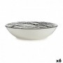 Assiette creuse Rayures Noir Blanc Ø 20 cm Porcelaine (6 Unités)