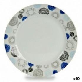 Assiette à dessert   Cercles Porcelaine 19 x 2 x 19 cm (10 Unités)