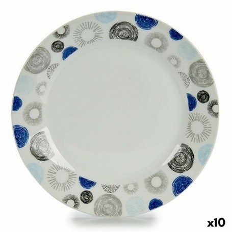 Assiette à dessert Cercles Porcelaine 19 x 2 x 19 cm (10 Unités)