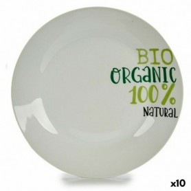Assiette plate Organic Porcelaine 24,4 x 2,6 x 24,4 cm (10 Unités)