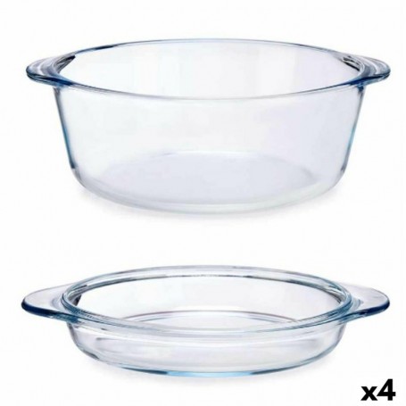 Casserole avec Couvercle Transparent Verre Borosilicaté 2,1 L (4 Unités)