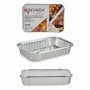 Ensemble de plats pour la cuisine Jetable Avec couvercle Aluminium 21 x 6 x 30,5 cm (24 Unités)