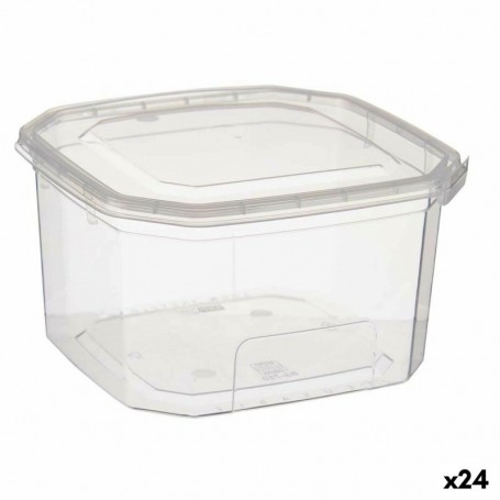 Boîte à repas rectangulaire avec couvercle Transparent polypropylène 750 ml 12,8 x 7,5 x 13,5 cm (24 Unités)