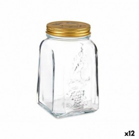Bocal Homemade Transparent Doré Métal verre 1 L 9,8 x 17 x 9,8 cm (12