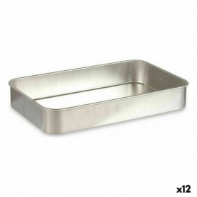 Plat à gratin Argenté Aluminium 41 x 6,5 x 26 cm (12 Unités)