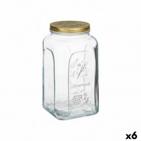 Bocal Homemade Transparent Doré Métal verre 3 L 13 x 25 x 13 cm (6 Uni