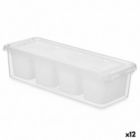 organisateur pour frigo Blanc Transparent Plastique 37,5 x 9 x 14,3 cm