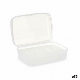 Boîte de rangement avec couvercle Blanc Transparent Plastique 21,5 x 8