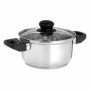 Casserole avec Couvercle en Verre Argenté Acier inoxydable 1,8 L 28 x 9 x 18 cm (6 Unités)