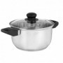 Casserole avec Couvercle en Verre Argenté Acier inoxydable 2,5 L 31 x 10,5 x 20 cm (6 Unités)