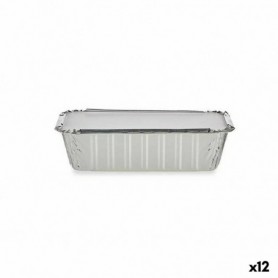 Ensemble de plats pour la cuisine Jetable Avec couvercle Aluminium 22,4 x 7,4 x 11,5 cm (12 Unités)