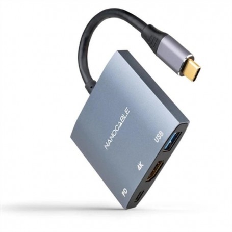 NanoCâble 10.16.4306 câble vidéo et adaptateur 0,15 m USB Type-C USB Type-C + USB Type-A + HDMI Gris