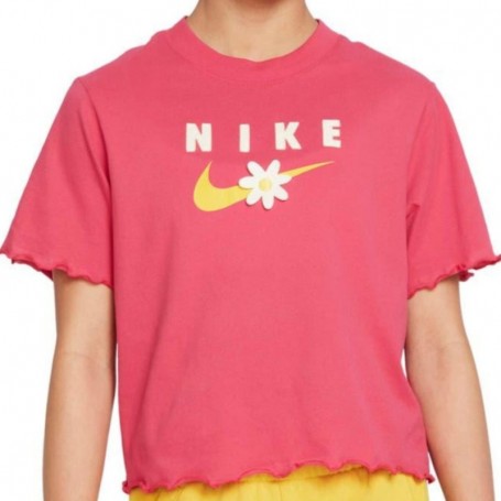 T shirt à manches courtes Enfant ENERGY BOXY FRILLY Nike DO1351 666 Rose