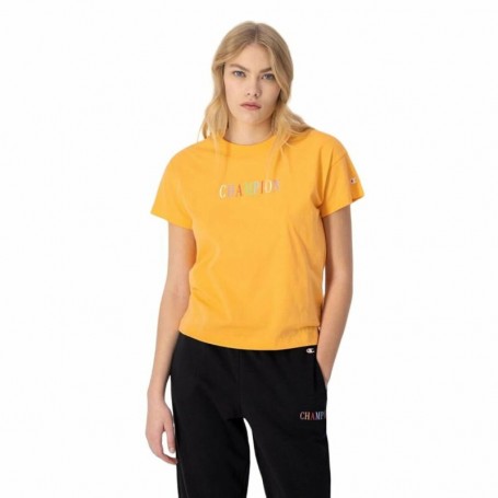 T-Shirt à manches courtes femme Champion Crewneck Croptop Jaune