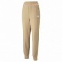 Pantalon de sport long Puma Embroidery High Beige Femme