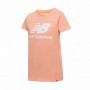 T-Shirt à manches courtes femme New Balance Essentials Stacked Rose