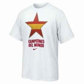 T-Shirt à manches courtes homme Nike Estrella España Campeones del Mundo 2010 Blanc