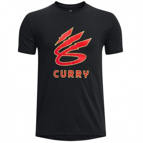 T-Shirt à manches courtes homme Under Armour Curry Lightning Logo Noir