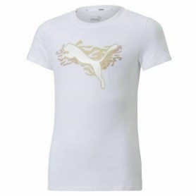 T shirt à manches courtes Enfant Puma Alpha Blanc