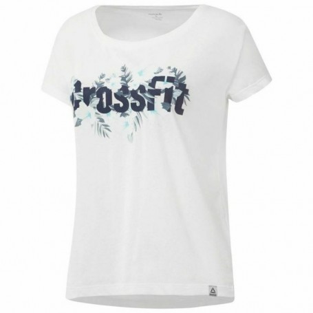 T-Shirt à manches courtes femme Reebok Floral Easy Crossfit Blanc