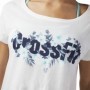 T-Shirt à manches courtes femme Reebok Floral Easy Crossfit Blanc