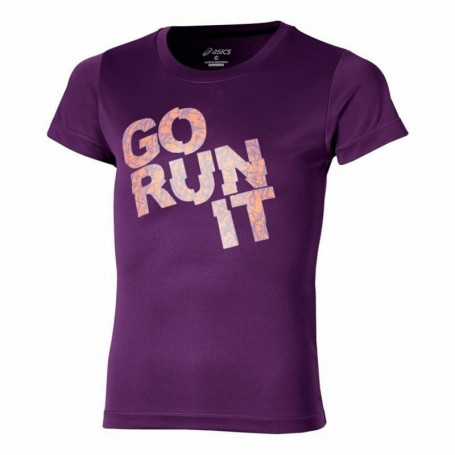 T shirt à manches courtes Enfant Asics  Graphic Go Run It  Pourpre