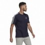 T-Shirt à manches courtes homme Essentials 3 bandas Adidas Legend Ink Bleu Bleu foncé