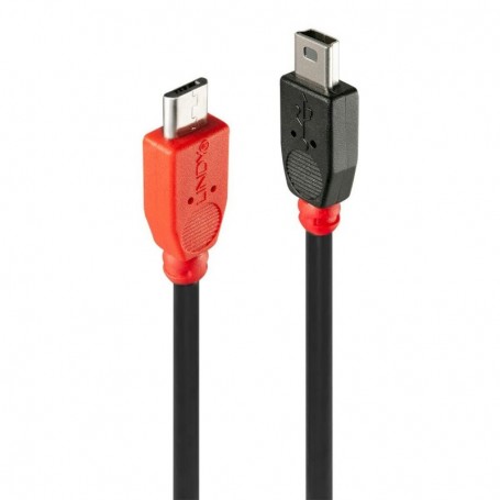 Lindy 31717 câble USB 0,5 m USB 2.0 Mini-USB B Micro-USB B Noir, Rouge