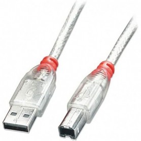 Câble USB A vers USB B LINDY 41753 Blanc Transparent