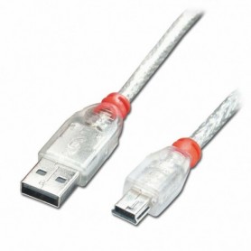 Câble USB 2.0 A vers Mini USB B LINDY 41780 20 cm Transparent