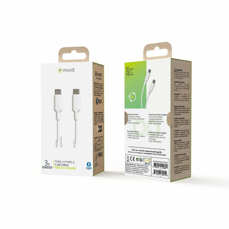 Image secondaire de Câble USB-C Muvit MCUSC0008 Blanc 1,2 m