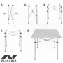 Table Piable Aktive Argenté Aluminium 70 x 70 x 70 cm (4 Unités)