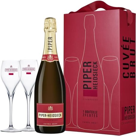 Champagne Piper Heidsieck Cuvée Brut Coffret 2 flûtes Brut 60,99 €