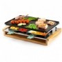 DOMO DO9246G - Appareil a raclette-grill Bamboo - 1200W - 3 niveaux -