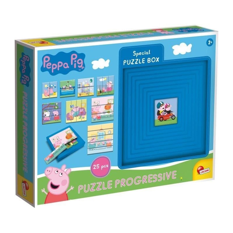 8 puzzles progressifs - Peppa Pig - avec boite auto-coorective - LISCI