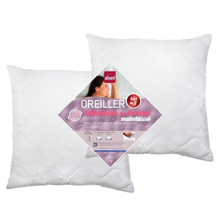 ABEIL Lot de 2 Oreillers a mémoire de forme matelassés 60x60 72,99 €