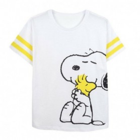 T-shirt à manches courtes femme Snoopy Blanc XS