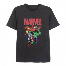T-shirt à manches courtes homme Marvel Gris Gris foncé Adultes XXL